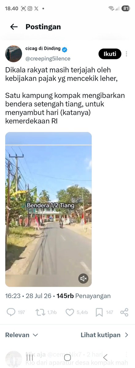 WlDQDO's tweet photo. @kitiCatz Pantas ga kelihatan disaya .. habis di qrt lanngsung ngeblok

Itu bkn bendera 1/2 tiang tapi bendera deket tiang warna hijau yg lebih tinggi https://t.co/iWA8dC4S8w