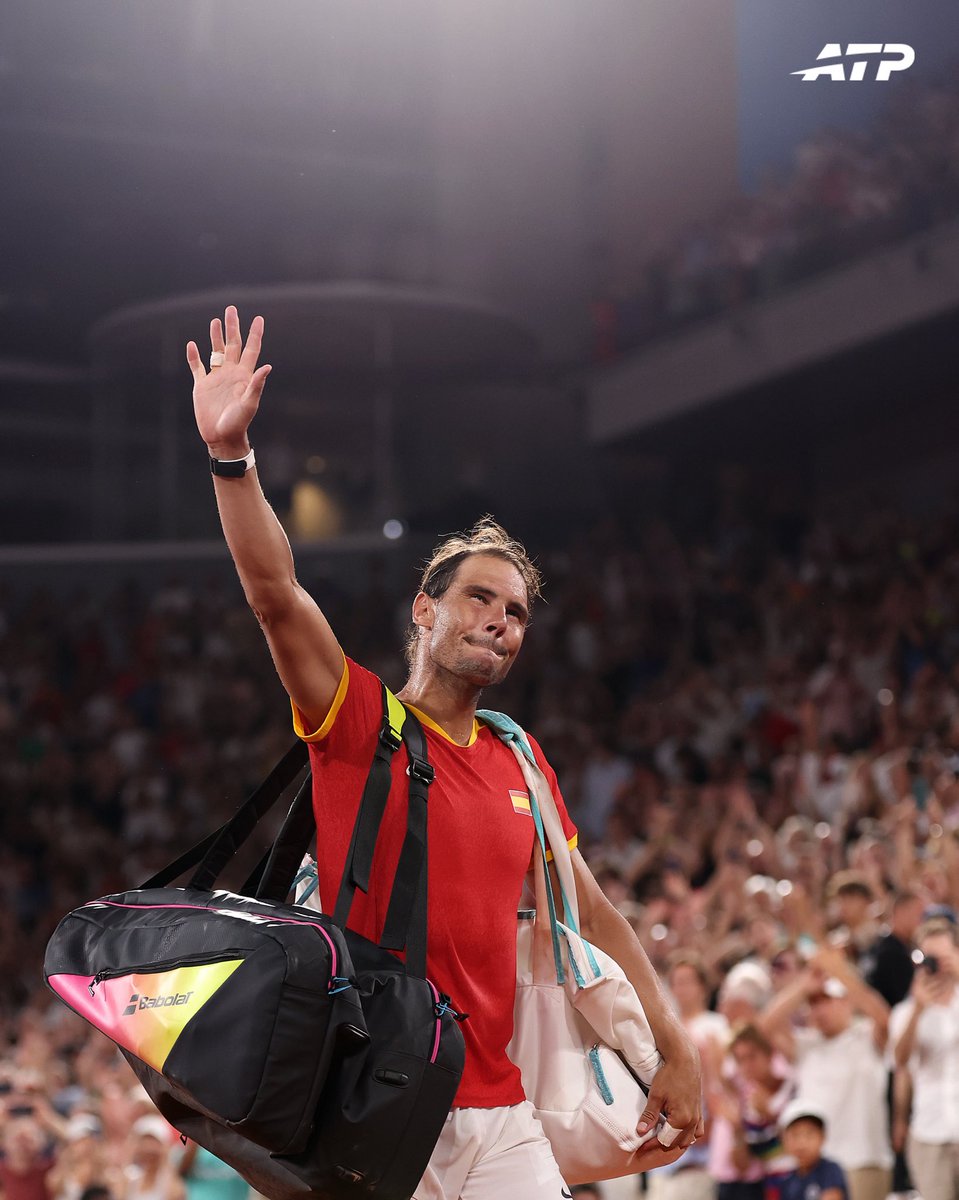 atptour's tweet photo. On this day 📆 

@RafaelNadal played his last Olympics match alongside @carlosalcaraz 🫶🇪🇸 https://t.co/wkjSFlIh9G