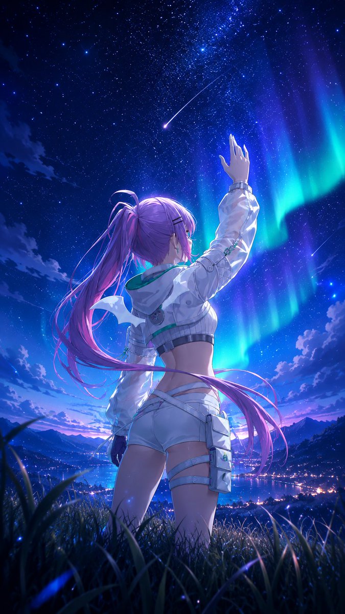 CngSGjTGmxw1ynq's tweet photo. 常闇トワ/tokoyami towa
ホロライブ/hololive

今夜のトワ様が綺麗すぎて言葉失う…✨
星空とオーロラに包まれてる姿、尊い…💜

#常闇トワ #トワ様
#佳哉_トワ #AIイラスト
#AIart https://t.co/3NX9MtczkF