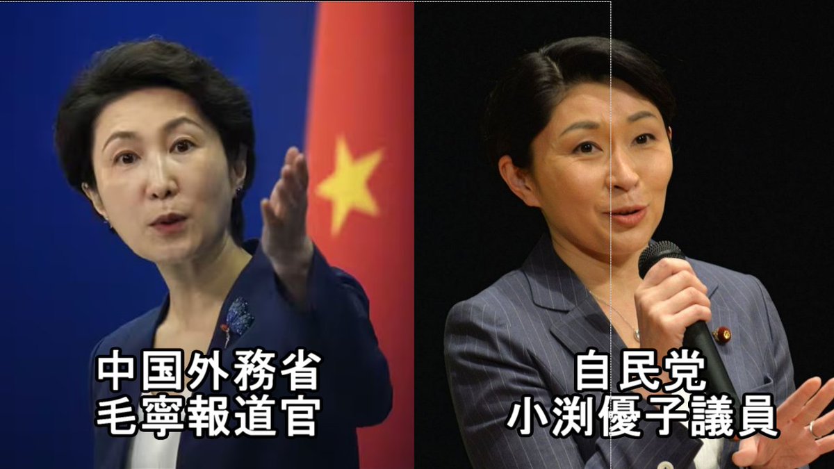 AmiSnugglebug's tweet photo. 白状しちゃいますけど、私は･･･
🇨🇳中国外務省・毛寧報道官と
🇯🇵自民党・小渕優子議員の
見分けが殆どついてないんです😅
だってほぼ同じお顔じゃん🧐
みなさんは区別がついてるんですか⁉️🤭 https://t.co/cW78IwaIOQ