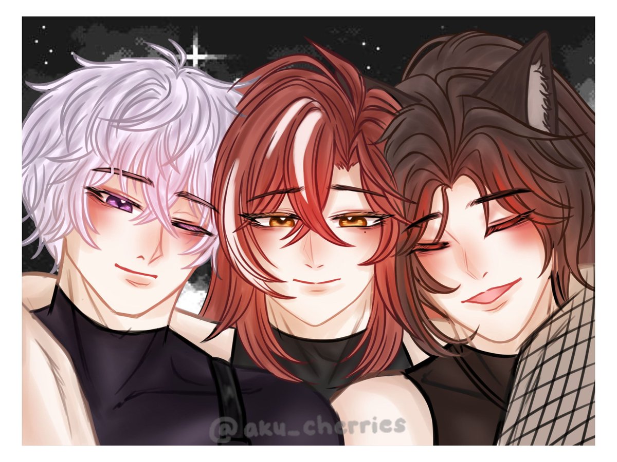 aku_cherries's tweet photo. ✦ Our wishing stars... if you can grant me one last wish, please let us stay by your side a little longer ✦

#SeFurDen #harristhetic #artion #gehennart #cainevas
#CainmatesAlwaysWithHarris
#CustomersAlwaysWithGin
#TerongersAlwaysWithMika https://t.co/KeFmNuZIYt