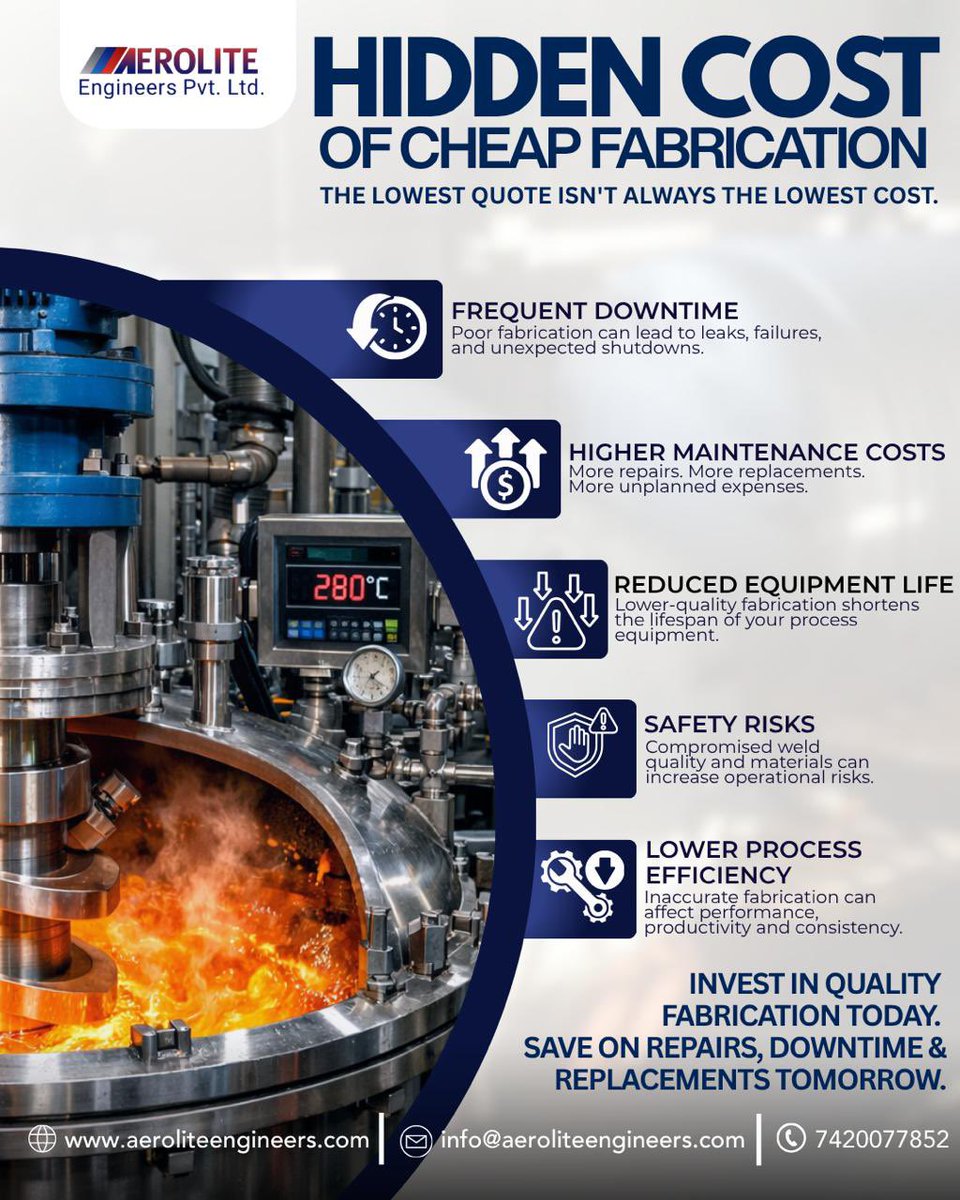 aerolite_573's tweet photo. At Aerolite Engineers, every vessel is built with precision, quality materials, and rigorous fabrication standards to deliver dependable performance for years to come.

Build once. Build right.
.
.
🌐 https://t.co/IWmBKd6jn3
📞 +91 7420077851
📩 info@aeroliteengineers.com https://t.co/8Eu0K8pYqZ