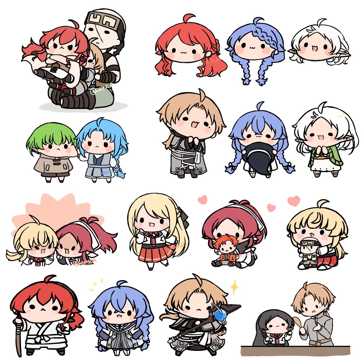 SDD13LR's tweet photo. 5月～6月頃に描いたデフォルメ絵をまとめてみました https://t.co/PVRmRDOZjA