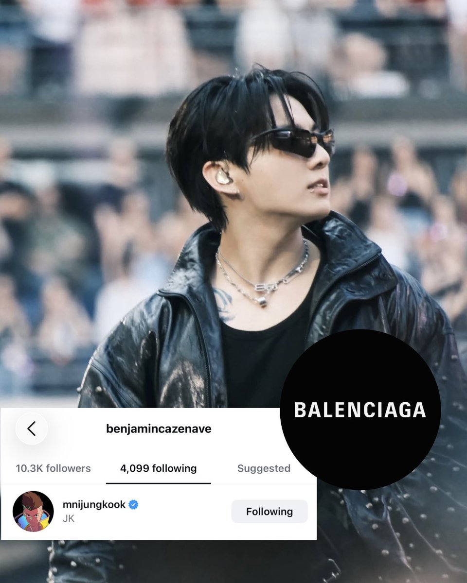 1BforJK's tweet photo. Benjamin Cazenave ผู้อำนวยการฝ่ายประชาสัมพันธ์ VIP &amp; Couture ของ BALENCIAGA แบรนด์แฟชั่นระดับไฮเอนด์สัญชาติสเปน 🇪🇸 ได้กดติดตาม #จองกุก บน Instagram แล้วค่ะ!!!! 👀🔥🔥🔥🔥🔥

#JUNGKOOK #정국 https://t.co/nlystzJABd