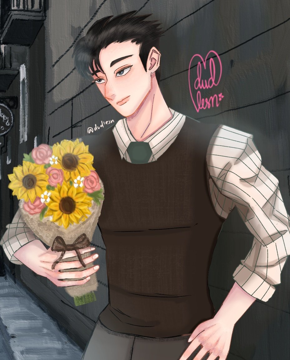 dudlesn's tweet photo. #Higuruma with flowers bouquet! 🌻🌷

#JJK #Fanart #artmootsㅤ https://t.co/JR7L2DucT3