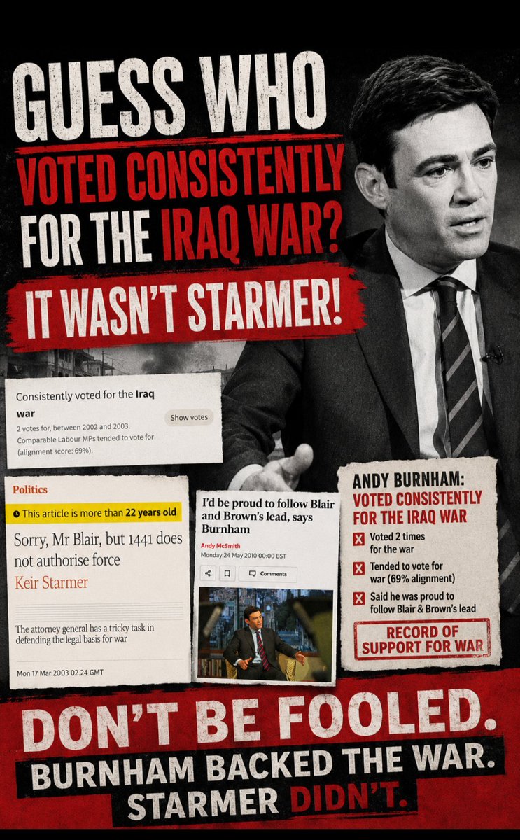 ShameTheDevil's tweet photo. @ToryFibs 'Meet the new boss,
Same as the old boss' ...
@AndyBurnham is just another multinational tax-avoiding corporation owned neoliberal stooge.
'Red' Tory fibs are still Tory fibs !!
UNFOLLOWED.
#LabourIsDead
#LabourFraud
#LabourFriendsOfGenocide
#Gaza
#GazaGenocide https://t.co/Ggp3MVHbIk