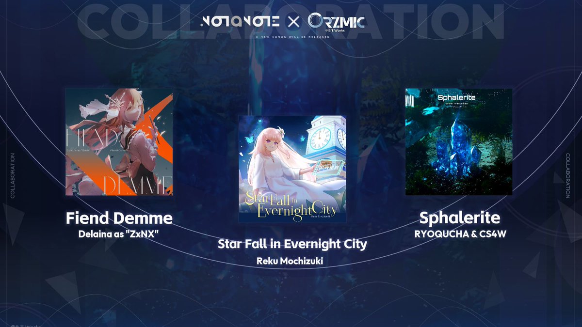 RekuMczk's tweet photo. 【 告知 / Notice 】
「Notanote × Orzmic」コラボ第二弾にて
「Star Fall in Evernight City」が
Notanoteでも遊べるようになります🌌
さらに!Daily天利さん(@daily197)との共作
「Χάρων」も次回アップデートにて収録されます⚔️
何卒よろしくお願いします!🙌
#Notanote #Orzmic https://t.co/JdNacWhINm
