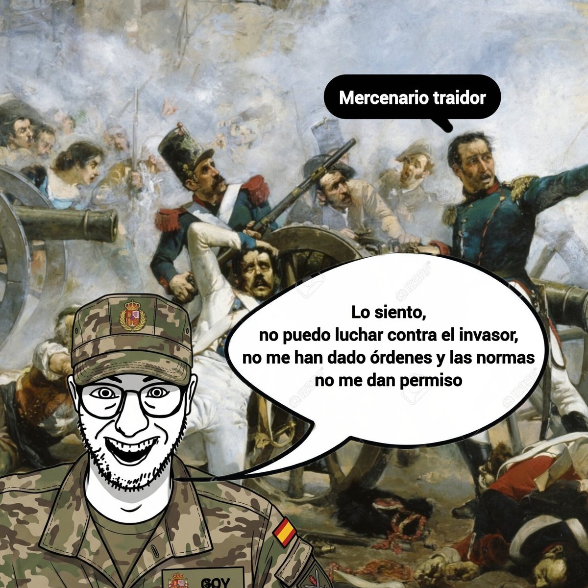 Refractario2's tweet photo. Los militares españoles del siglo XXI si hubiesen estado en la Guerra de Independencia: https://t.co/GRR2vi6hKS