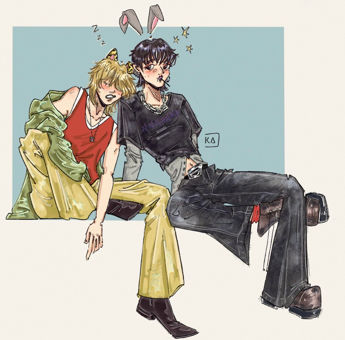 _ka__art8's tweet photo. Fem #taekook  🐯🖇️🐰 https://t.co/wegW8YJ0b3