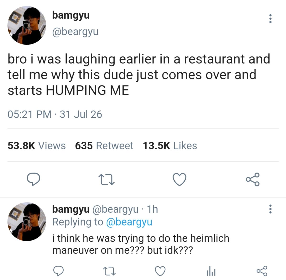 feminizekai's tweet photo. beomkai au wherein kai mistakenly tries to perform the heimlich maneuver on beomgyu https://t.co/1w3Ft9zUCm
