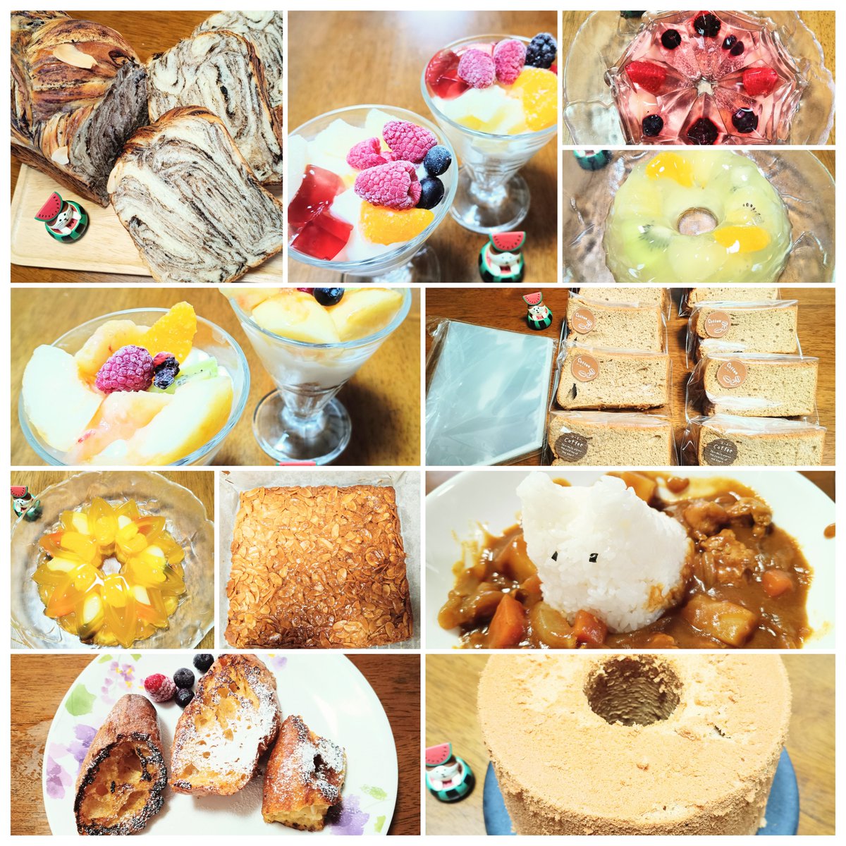 so_ba_na's tweet photo. #7月まとめ

ゼリーしか作ってない！

マーブルパンと
シフォンケーキと
フロランタンでオーブン使っただけですね
こんなに暑いのに３回もオーブン使ってえらい！

※多分8月はオーブン使いません

明日の予告おっぱい
#お菓子作り
#パン作り https://t.co/yeH3XC4KXo
