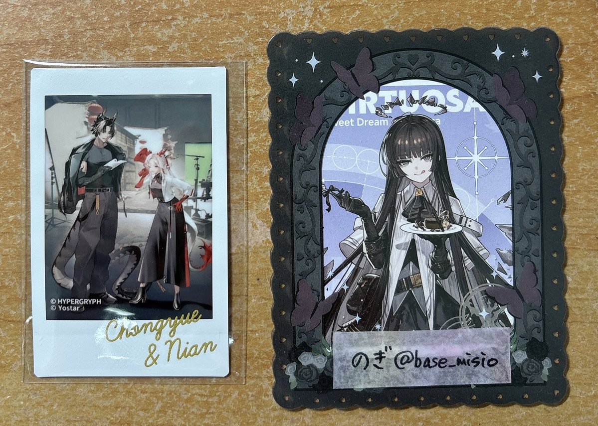 base_misio's tweet photo. 【交換】アークナイツ OPERATORS HOLIDAY 2 キャラナップコレクション

譲）チョンユエ&amp;ニェン(レア)

求）同種ヴィルトゥオーサorヴィルトゥオーサ&amp;聖約イグゼキュター

郵送希望です。 https://t.co/DI28fTMs8P