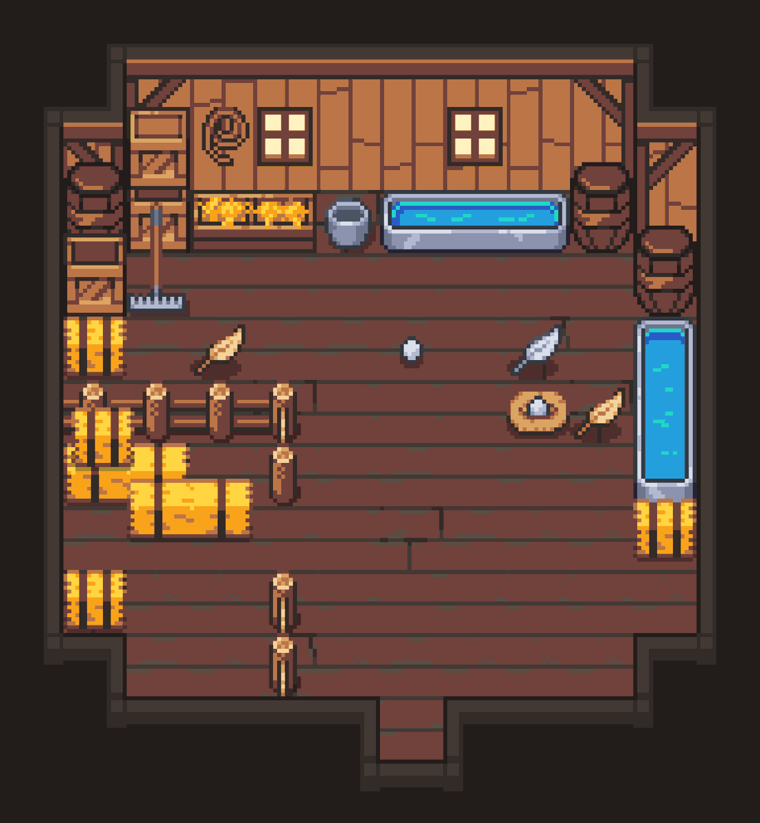 PixelEchoes's tweet photo. Barn tileset that i recently added to farming 101
#pixelart #gamedev #ドット絵 https://t.co/50vz0eAnsc