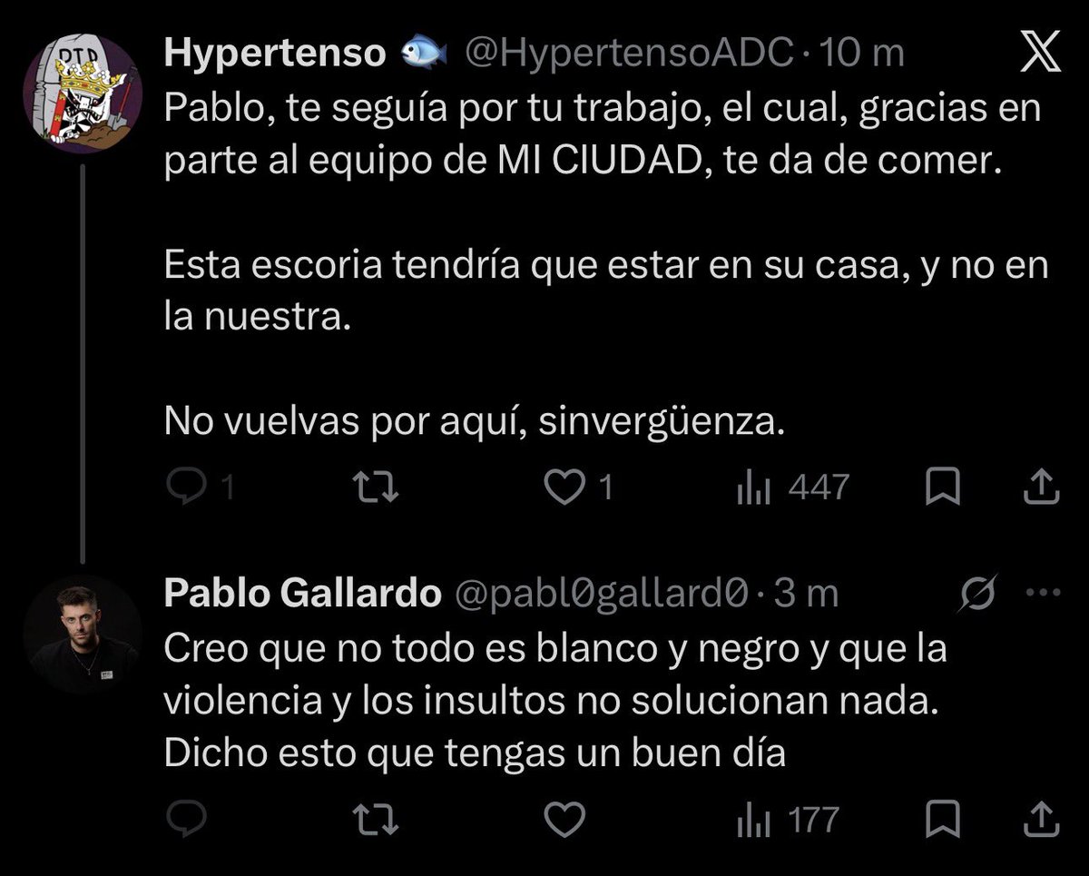 HypertensoADC's tweet photo. Ya que limitas los comentarios, te contesto por aquí @pabl0gallard0
 ***********************
Si alguien entra por la fuerza en tu casa mientras estás dentro, ¿le invitas a café y tostadas?

Eres un falso e hipócrita, espero que te veten de trabajar para la AD Ceuta, sinvergüenza. https://t.co/VM7VNUnDXv