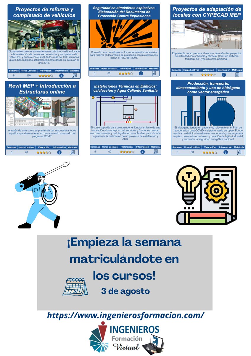 cogiti's tweet photo. 🌤️ Mientras el fin de semana comienza, también puede empezar tu próximo aprendizaje.

Ya puedes consultar los nuevos cursos de la semana de Ingenieros Formación y encontrar la formación que mejor se adapte a tus objetivos.

👉 https://t.co/A1vYdEjemy

#IngenierosFormación https://t.co/JcolIYWYCS