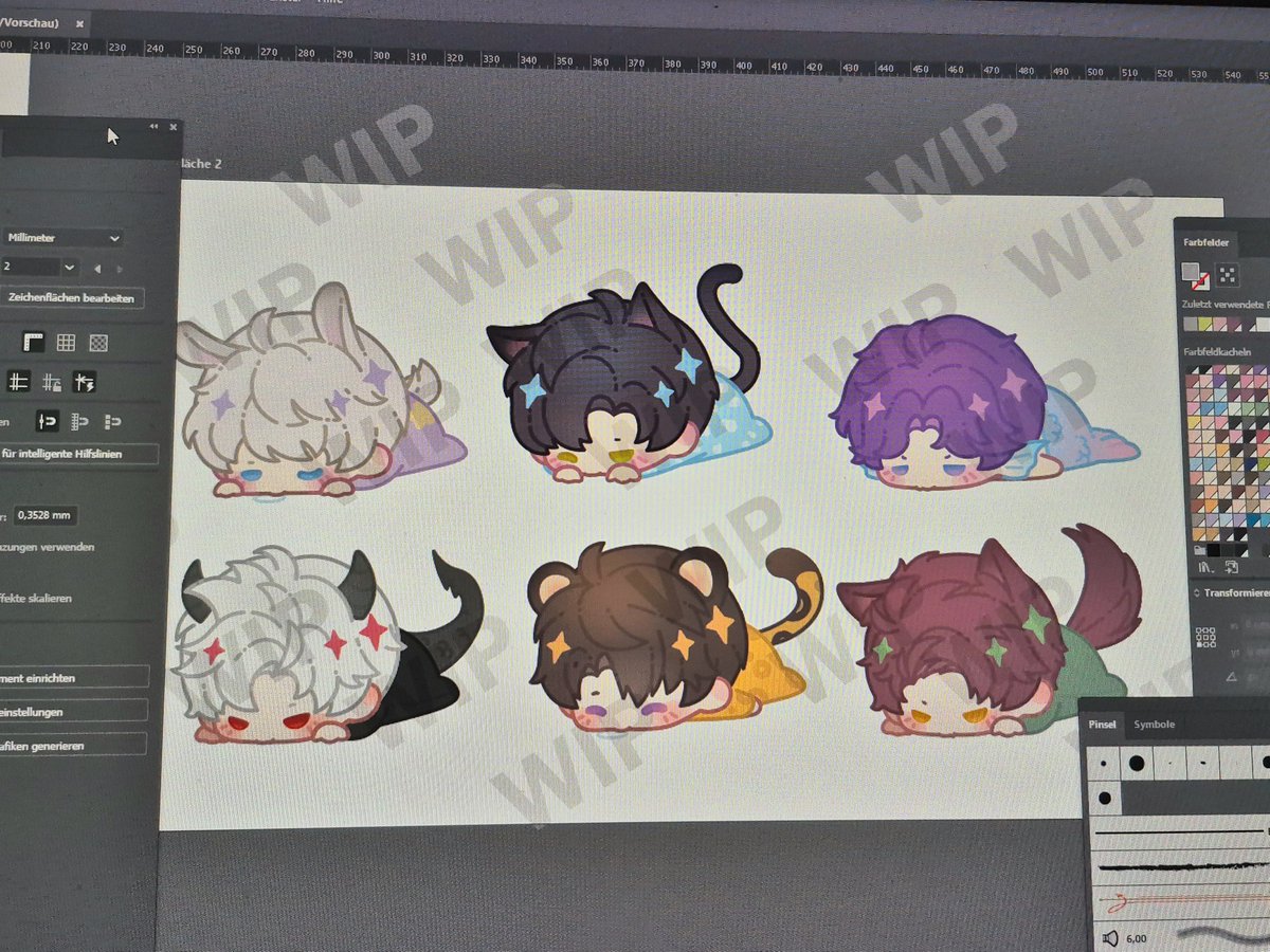 Mynariee's tweet photo. [WIP]
originally planned just to do Valko for the launch on the weekend but..I missed my grumpy fish too much 😞🐟 so I made them all smoll beans!! https://t.co/qtsBLLQ8ia