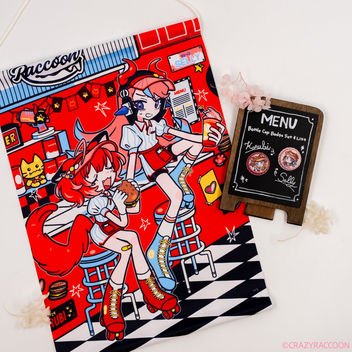 crazyraccoon406's tweet photo. 【CRAZY RACCOON STORE】

『ハンバーガーの日』グッズのイメージはこちら❗️

▼ONLINE STORE
- ACRYLIC BLOCK
- SIGNBOARD CLIP SET
- ACRYLIC STAND
- SHAKASHAKA KEYCHAIN
- A3 TAPESTRY
- BOTTLE CAP BADGE SET

▼CR PRIZE
- RANDOM CARD
- RANDOM BADGE

※店舗販売に関しましては、RANDOM BADGEのみCR LANDでの販売となります。