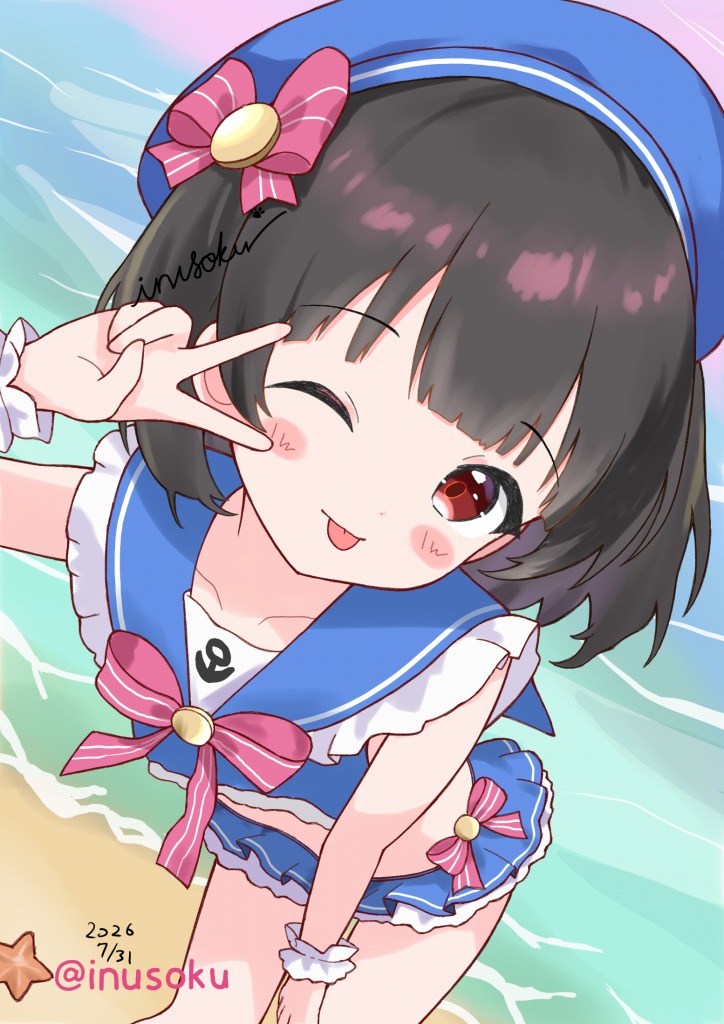 inusoku's tweet photo. セーラー水着の育ちゃん #中谷育 https://t.co/sFQtHeHMgs