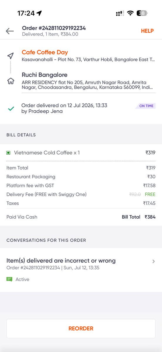 raharora21's tweet photo. @SwiggyCares hi team. Can you help me get a 384/- coupon or refund the amount to my account? 
Missed the fact that when I take a coupon instead of refund, you will only give me 7 days to use my own money. https://t.co/OYJWBr18nB