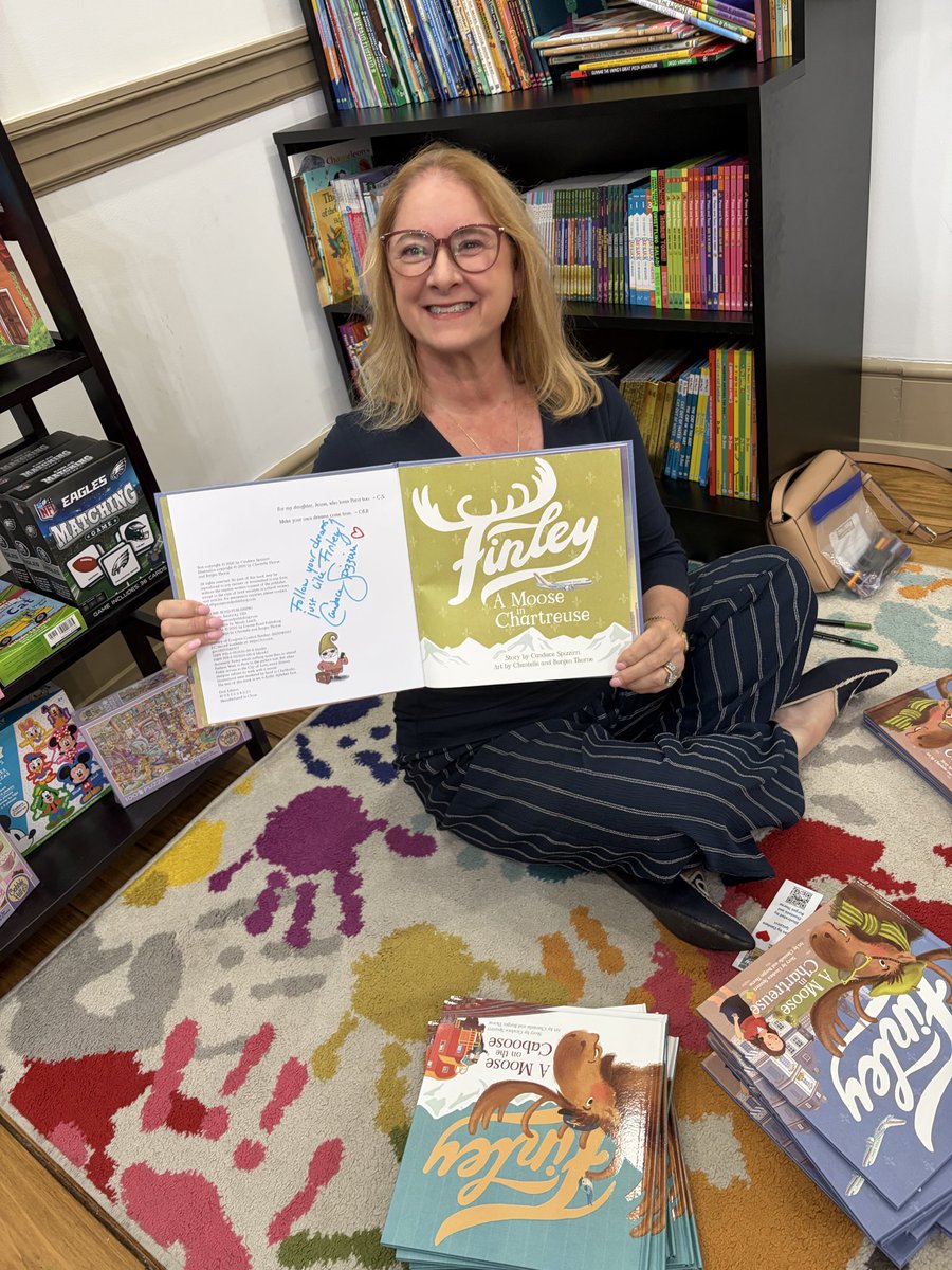CCSpizzirri1's tweet photo. Stopped by #Bookmarkswc to sign copies of my and @chantelleburgen’s picture books, Finley: A Moose in Chartreuse and Finley: A Moose on the Caboose. 🫎🫎💚

I love this bookstore! 

Come by to check out all of their offerings. ❤️📚❤️

#kidlit #picturebooks #moose #trains #Alaska https://t.co/AG7cfzMRjj