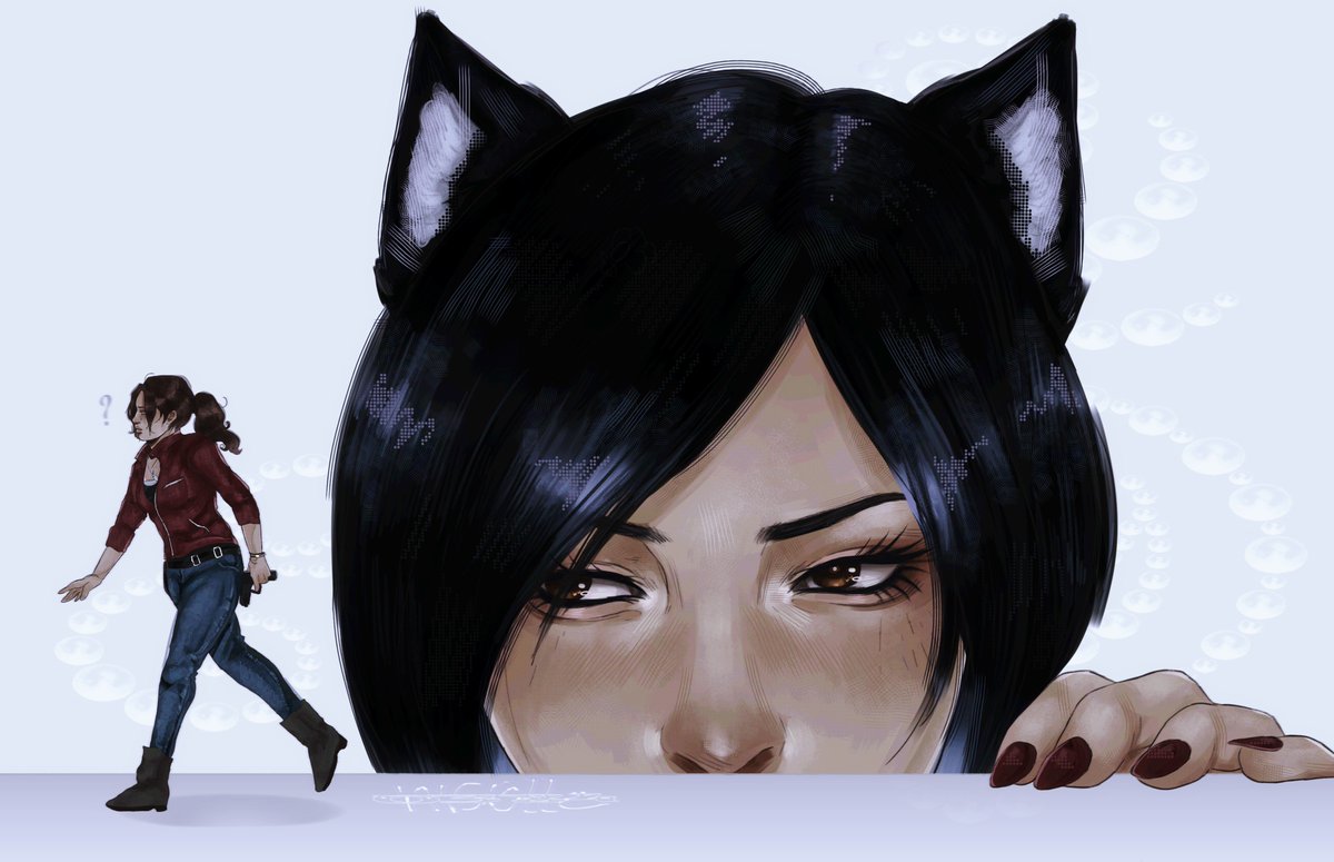 nic0lle0384's tweet photo. shh!! she spot someone 👀 #claireada #adawong #claireredfield https://t.co/fXw65rAbIV