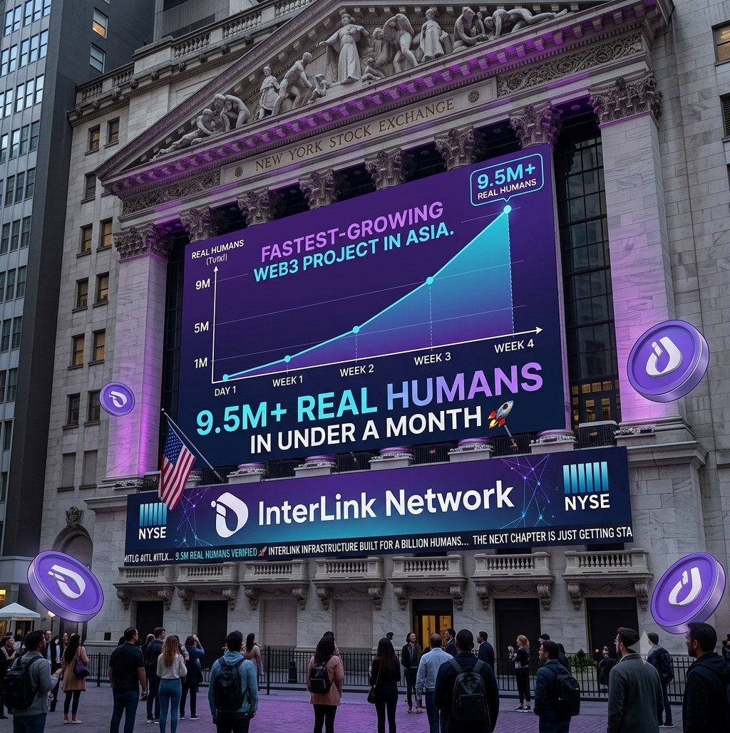 Baibaimly's tweet photo. 9.5M+real humans in under a month. Fastest-growing Web3 project in Asia. Featured on the NYSE.
InterLink isn't just building hype — it's building infrastructure for a billion real humans.
The next chapter is just getting started. 🚀
#InterLinkAmbassador #ITLG #ITL #ITLX https://t.co/87Hd9bpPFA