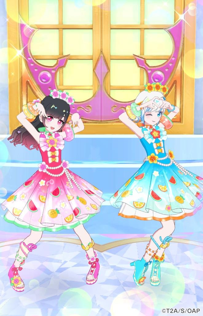 MelodyCircle_K's tweet photo. 全然けい☆とは発生地点が違うマイキャラなんですけど、並べてみたら黒ピンクと白水色でいい感じになっちゃった https://t.co/lyEXoIhkw8