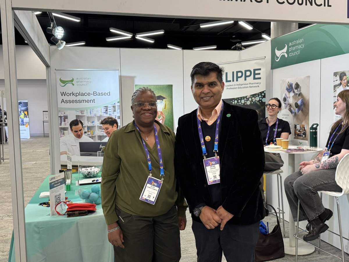 irfanhashmiAUS's tweet photo. It was a wonderful opportunity to meet representatives from the Australian Pharmacy Council (APC) at the Pharmaceutical Society of Australia #PSA26 Conference.

A pleasure catching up with Bronwyn Clark, Brett, and Lynn Cheong to discuss several important topics, including:

✅ The welcome APC decision to extend the expiry period for KAPS, bringing significant relief to many overseas-qualified pharmacists.
✅ Our 12-week Training & Community Pharmacy Work Experience Program, designed to help overseas pharmacists gain valuable Australian pharmacy experience.
✅ The vision and progress of the Australian Pavilion Sports Museum, celebrating Australia’s rich sporting history and multicultural contributions.

These valuable conversations reinforce the importance of collaboration, workforce development, and creating more opportunities for the next generation of pharmacy professionals.

#PSA26 #Pharmacy #AustralianPharmacyCouncil #APC #OverseasPharmacists #KAPS #WorkforceDevelopment #CommunityPharmacy #ProfessionalNetworking #AustralianPavilionSportsMuseum