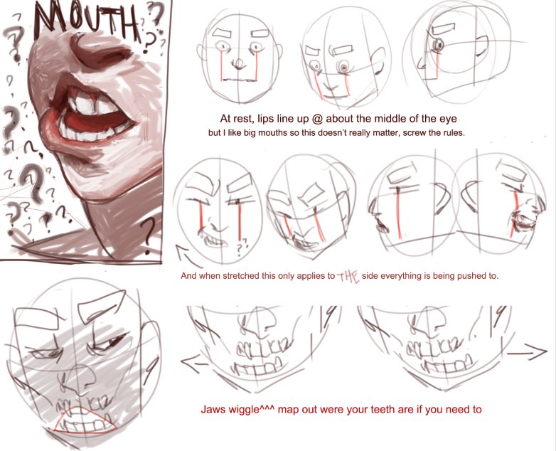 EtheringtonBros's tweet photo. Our feature tutorial/artist for today is this set of notes on DRAWING MOUTHS, by the talented @yaboypolar! These strong drawings, combined with great REFERENCES, ideas around the 3D FORM of the mouth, and FACIAL FEATURE POSITIONING are all VERY USEFUL! #manga #anime #COMICART https://t.co/IdOOXu8jLX