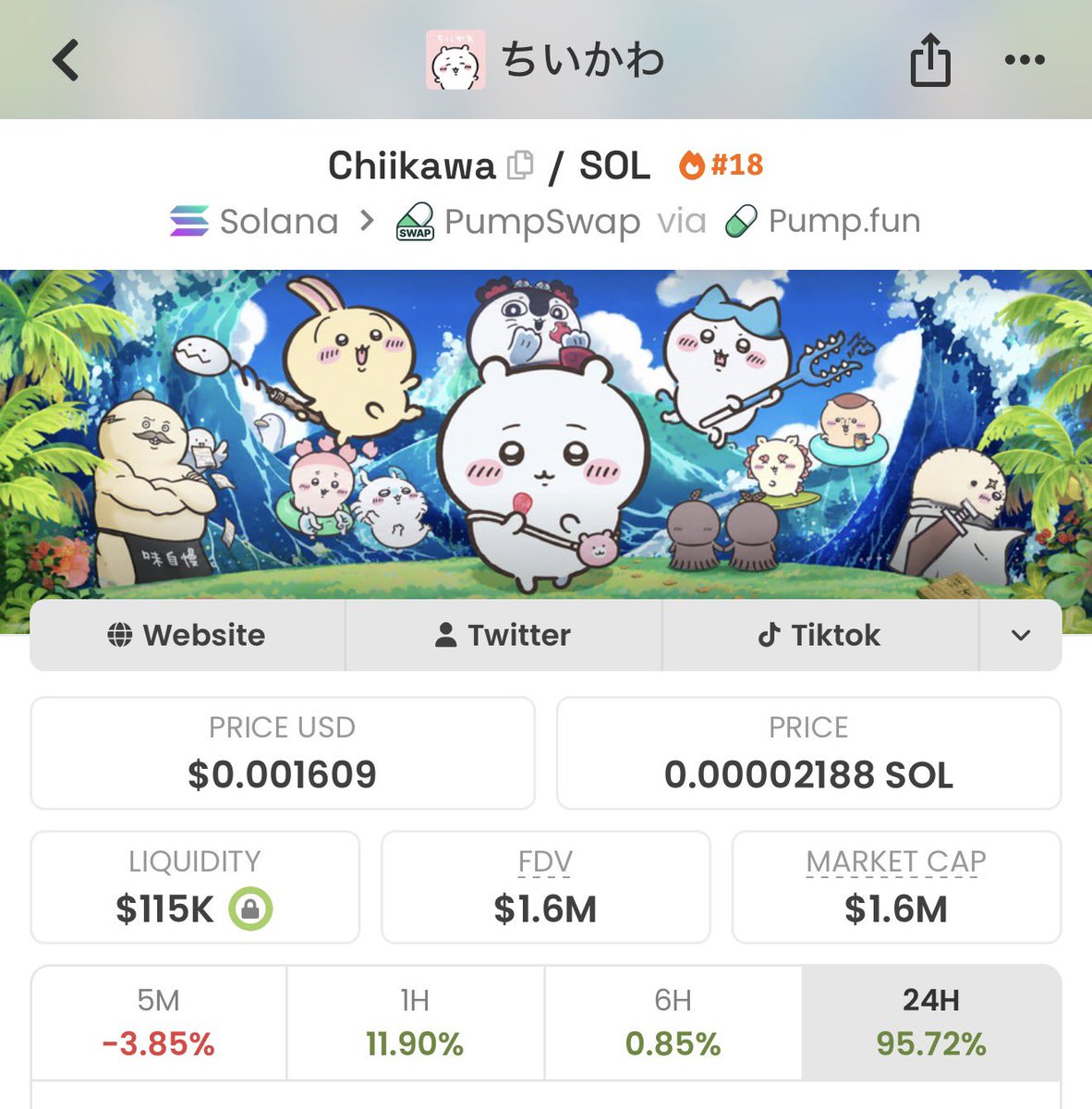 NoHopeSol's tweet photo. Chiikawa domination in Asia.

This weekend, the rest of the world will find out.

Millions of people a day. 

$Chiikawa https://t.co/9b5i9TOwZM