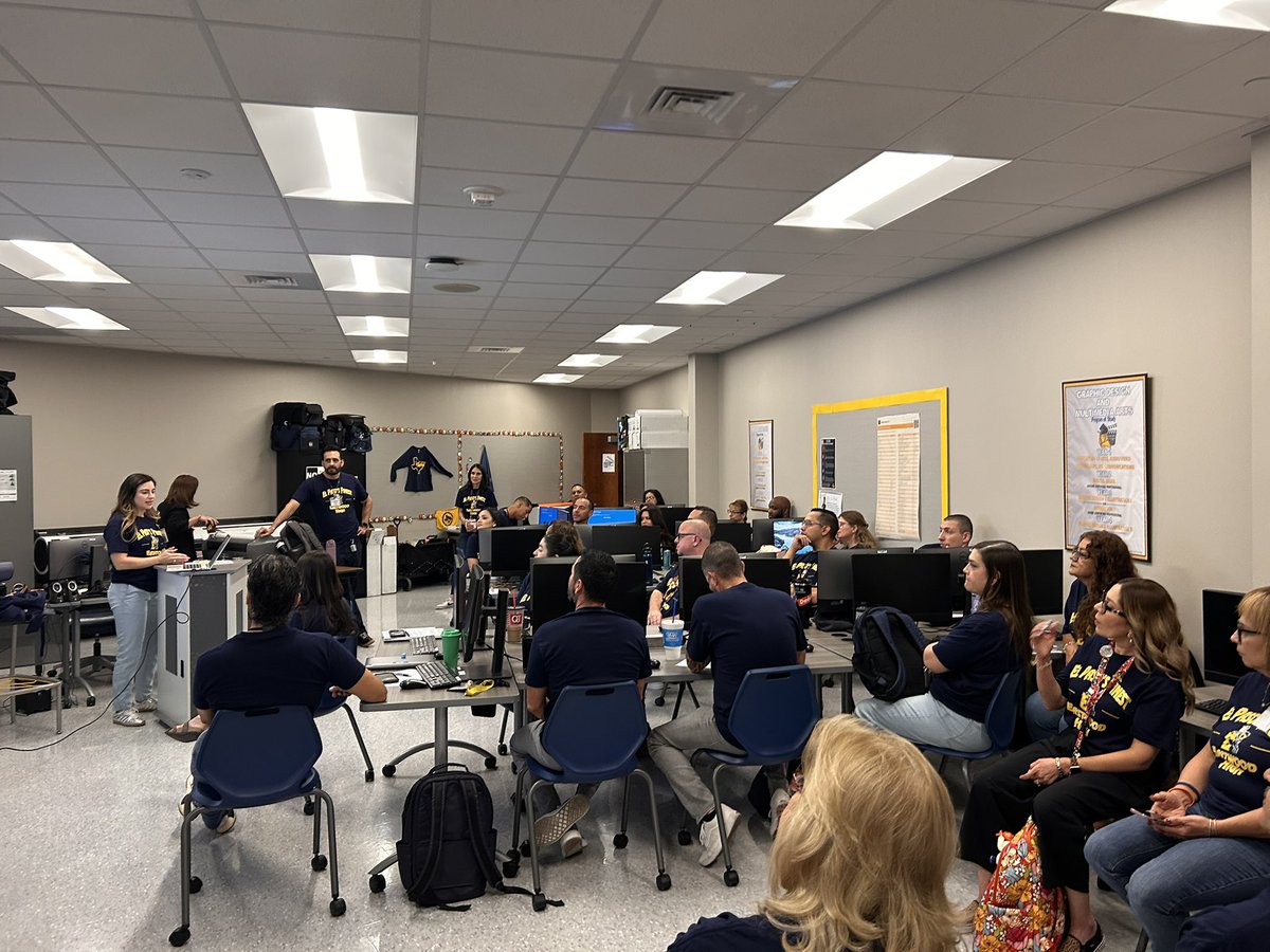 RealRobRobledo's tweet photo. Ms. Power and Mrs. Galindo Delivering on PD Week. Kudos to Our Teachers for Their Resiliency and Energy. 

The First Day of School is on Monday! How Cool is That?!

               💛 I Love This Place 💙
#TrooperClap 👏🏽 | #GoTroop 🫡 https://t.co/9dC6ytH3cm