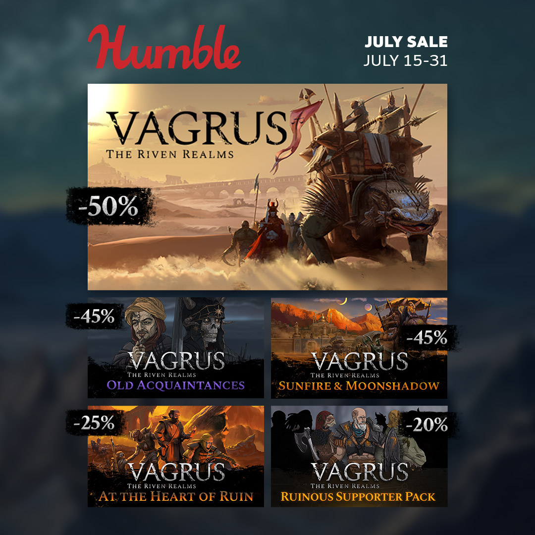 LostPilgrims's tweet photo. ⏳ Last chance!

Today's the final day to grab Vagrus at a discount during our @humble sale. Don't miss your chance to begin your journey across the Riven Realms for less!

Grab it while the sale lasts!👇
https://t.co/Hd7ocNMatB

#rpg #indiegames #turnbased https://t.co/GrjDQp4uTG