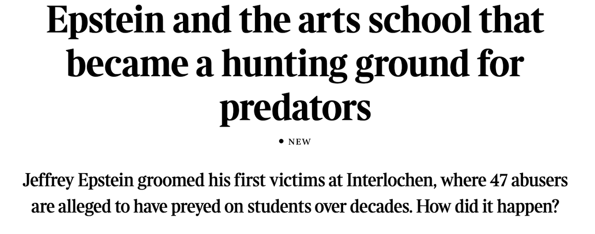 dennislennox's tweet photo. "Now it has emerged the abuse at the renowned music school, which counts Norah Jones and Chappell Roan among its alumni, did not begin — or end — with #Epstein."
#interlochen #michigan #upnorth #nomi https://t.co/giX4cbIFsJ