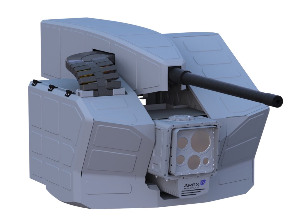 D__Mitch's tweet photo. Another RWS from the 🇵🇱 Polish defence industry. This is the ZMU-05N, a lightweight 200kg naval remote weapon station (RWS) armed with a 12.7mm heavy machine gun. Its compact design resembles Leonardo’s LIONFISH 12.7 Top. https://t.co/eBthfDQH7H