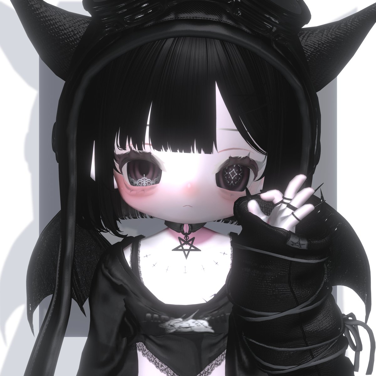 tantanVRC's tweet photo. #おためし屋さん から本日発売のダークでどこか儚い雰囲気がとっても素敵なアイテクスチャ🖤

今回、Kipfelでテスター＆モデルを担当させていただきました！ 目元の存在感がぐっと増して、ミステリアスな改変にもぴったり✨
気になった方はぜひチェックしてみてください！ 引用元ではRPキャンペーンも開催中みたいなので、この機会にぜひ🖤