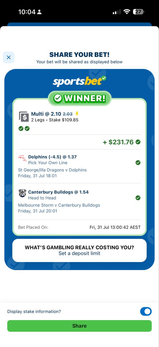 betwithgiof's tweet photo. #winningslip #sportsbet #nrl https://t.co/sh7n0AEb46