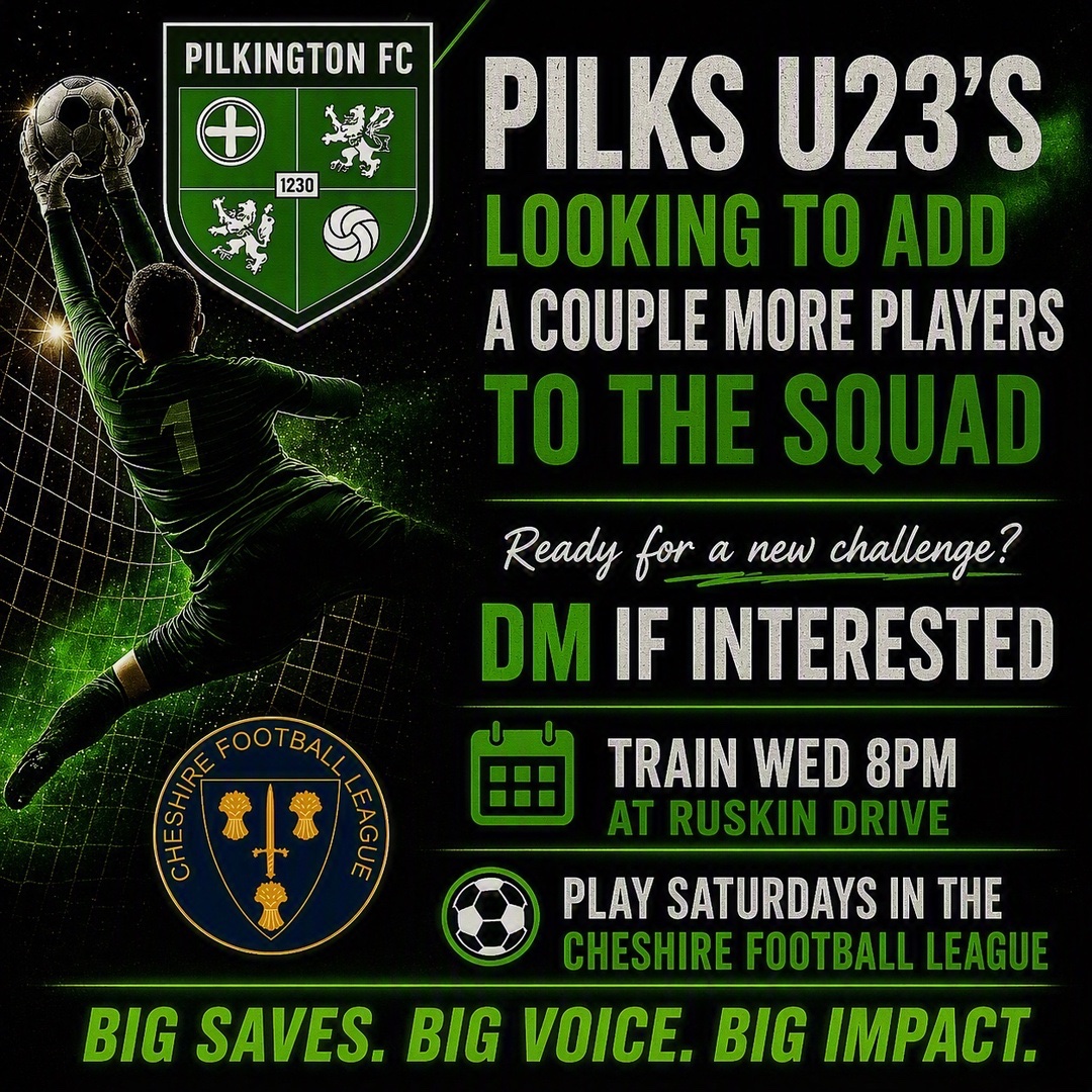 PilksFC_Firsts's tweet photo. The club are looking for a new u23 keeper for the season @CheshireFL great league to be in. https://t.co/Nvz7dX5Xu9