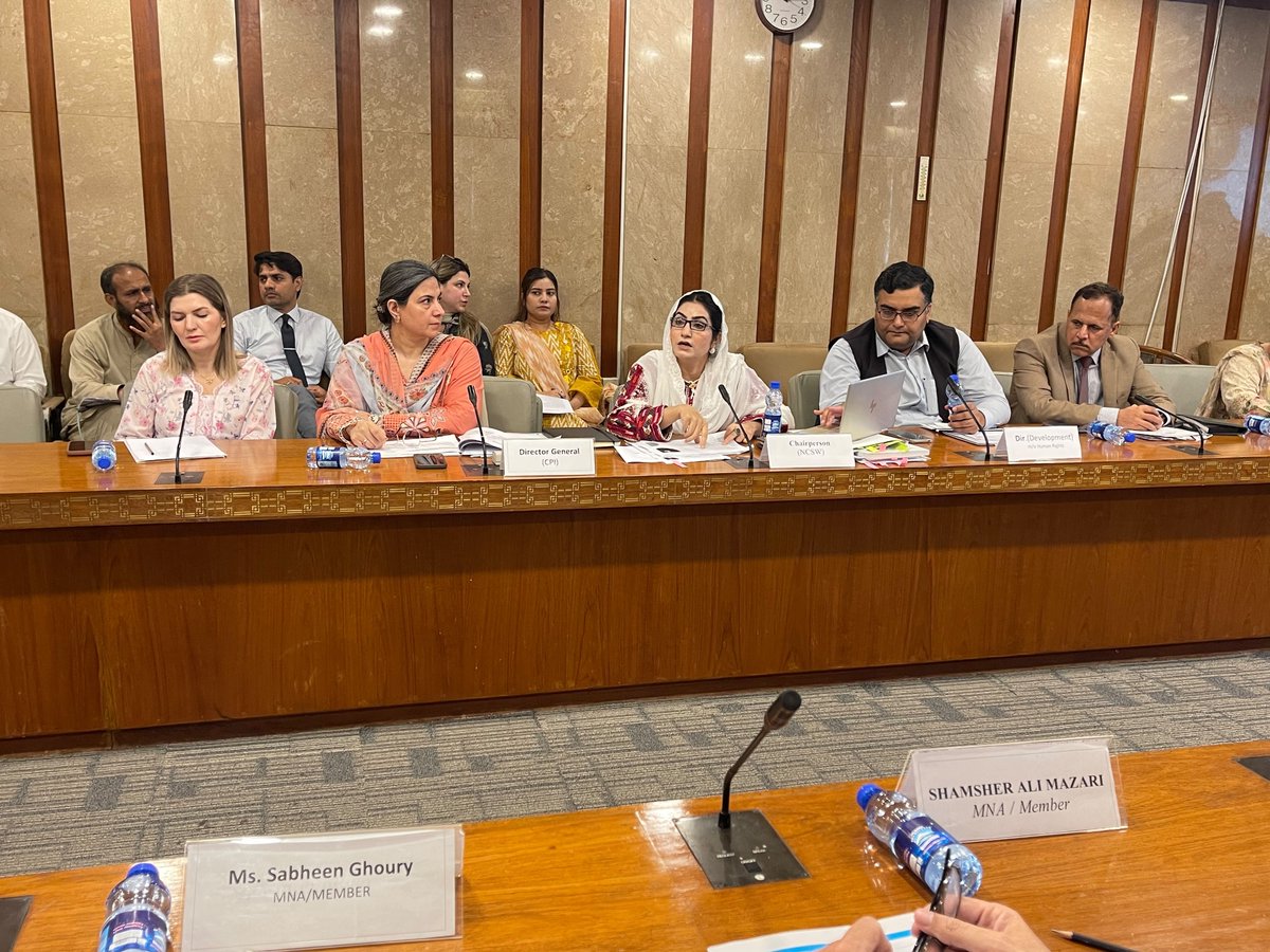 ncswpk's tweet photo. Chairperson NCSW Ms. Noureen Bano Lehri briefed the Senate Standing Committee on Human Rights on NCSW's 2025–26 achievements, highlighting Nikahnama reforms, child marriage legislation, Christian family law reforms, the CMS, and efforts to strengthen women's access to justice. https://t.co/Hd4SB5dUpD