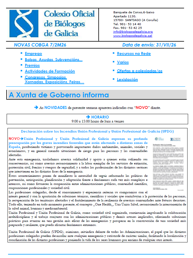 COBGalicia's tweet photo. Info colexiados/as: NOVAS COBGA. Importante!
#EMPREGO
-#Veedor #auditor de #vendimia
-#Biólogo/a #muestrascampo
-#Biólogo/a apoyo #espaciosnaturalesprotegidos
-#Biólogo/a Seguimiento de #insectosvectores
-#Programas de #Euroclima
...
Boa fin de seman #biologos #biologas https://t.co/hYQd0bxQJs