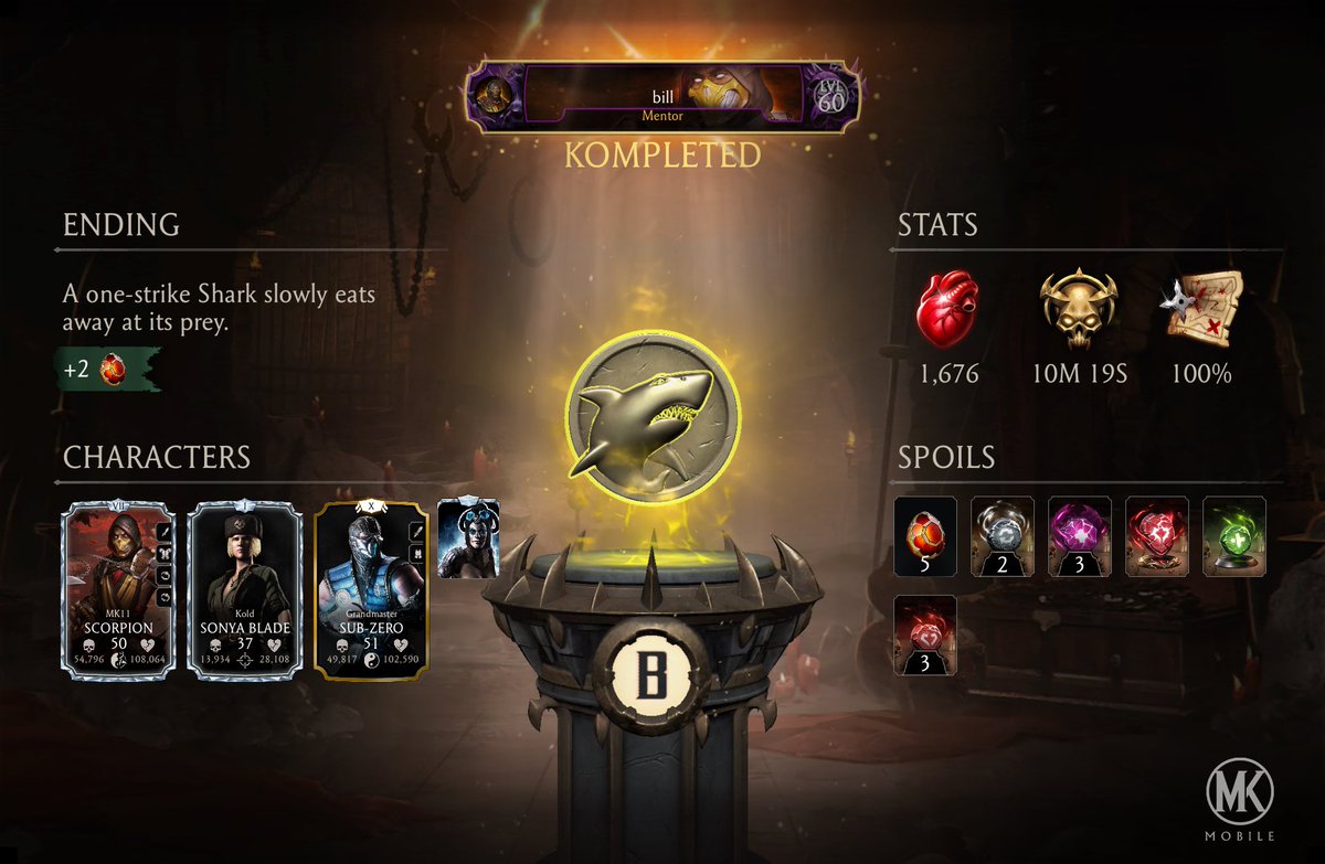 bill_ll20's tweet photo. I just completed a Krypt Run in Mortal Kombat mobile! Check out my stats. https://t.co/o3qFYSDcM9
