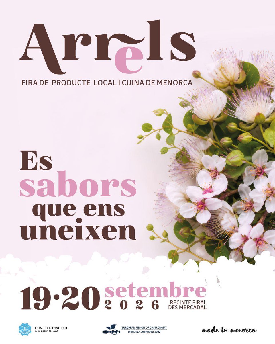 ConsellMenorca's tweet photo. La Fira Arrels torna els dies 19 i 20 de setembre al Recinte Firal des Mercadal

Una de les novetats d'enguany és el protagonisme de la tàpera, producte que tindrà presència tant a les sessions de cuina en viu com en alguns dels productes

Notícia: https://t.co/CkDVur5tO4* https://t.co/WTM7qCEZXT