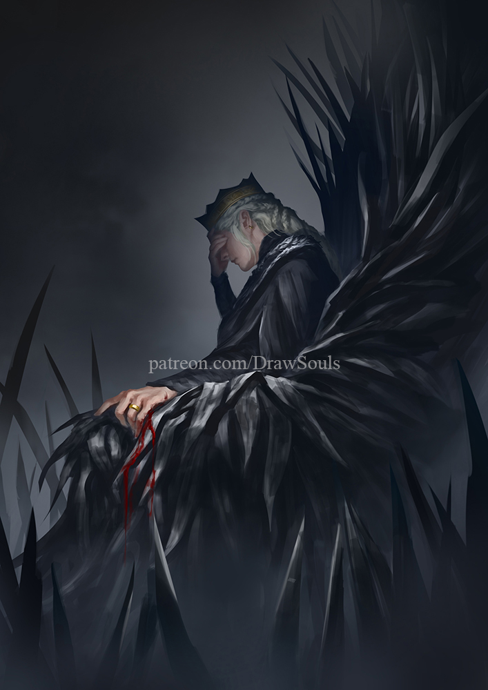 Draw_Souls's tweet photo. The Black Queen #hotd https://t.co/YfkVTuetfo