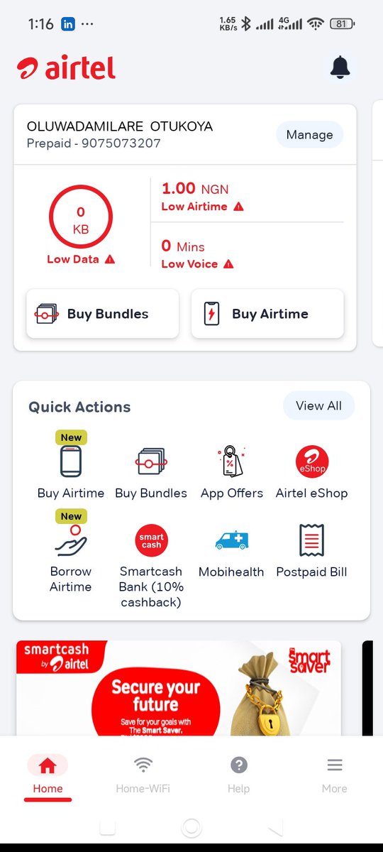 EngrAfoobaje's tweet photo. @AirtelNigeria please what's going on, I couldn't use my last month subscription until it expires, now I recharge my account again via opay and the account is not active.. Please what exactly is going on? https://t.co/fPN6VOpoqd