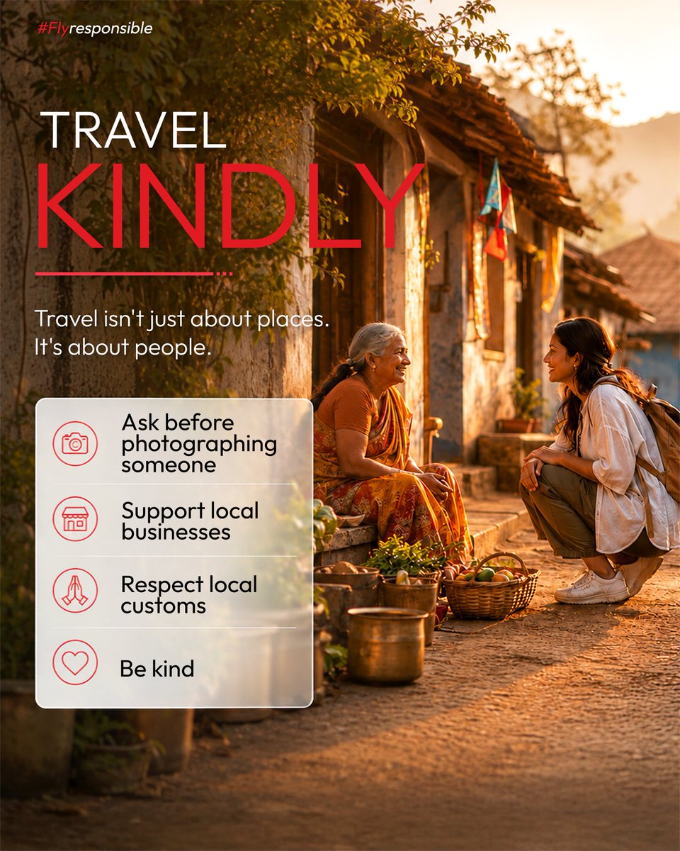flyspicejet's tweet photo. The best journeys aren't measured by miles, but by the respect we leave behind. Let's fly responsibly, explore thoughtfully, and leave every destination just as beautiful as we found it. ❤️
#flyspicejet #spicejet #socialresponsibility #addspicetoyourtravel
(1/3) https://t.co/GA9ibkVkwe