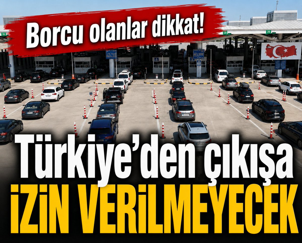helal_platform's tweet photo. Borcu olanlar dikkat! Türkiye’den çıkışa İZİN VERİLMEYECEK https://t.co/FFlcWdIJz0 https://t.co/MuTZXd6Cby