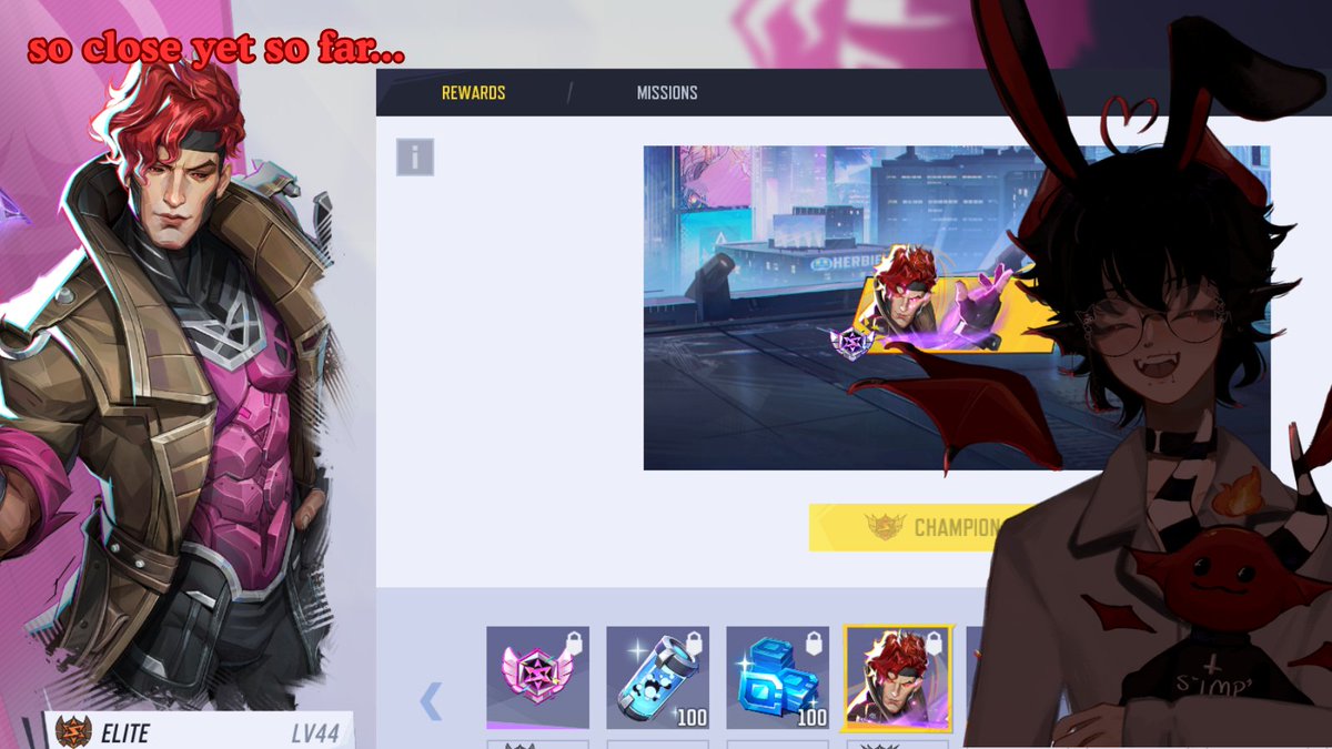 VelkhamH's tweet photo. HEY YOU !! we playing marvel rivals trying to get gambit to champion will you join me?? https://t.co/50f7OcaqTR