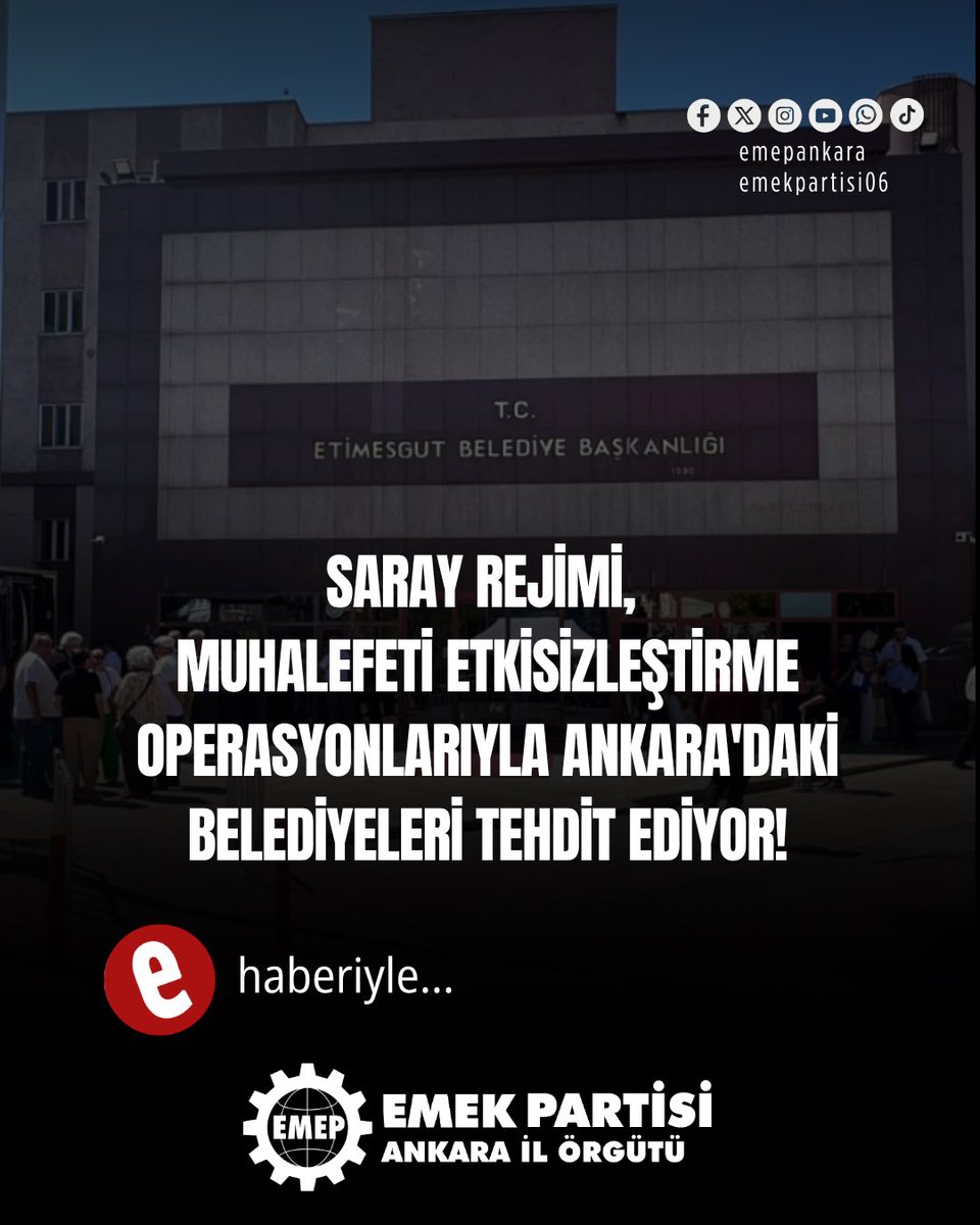 emekpartisi06's tweet photo. Etimesgut Belediyesi'nin seçilmiş belediye başkanı Erdal Beşikçioğlu'nun gözaltına alınması Etimesgutlu işçi ve emekçilerin demokratik kazanımlarına verilmiş bir gözdağıdır.

Faşizmin inşasına ve demokratik kazanımlara yapılan saldırılara karşı birleşelim! https://t.co/FjkpFrFr2w
