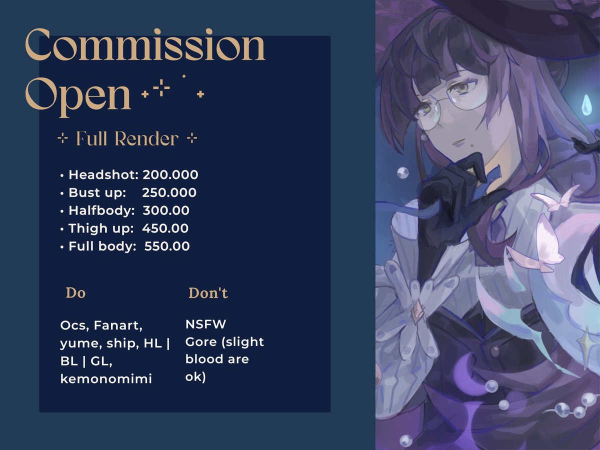 Mhluneptnn's tweet photo. ✨️  Rt &amp; likes are very appreciated ✨️

Commission local only

Slot (0/3) bs nambah kalau ternyata requestnya g sekompleks itu &amp; pengerjaannya cepet 🤔

Kalau mau pesen atau nanya2 bs dm aku yah ^^

TOS &amp; porto : https://t.co/XKZdtyQOAk

#zonakaryaid #opencommission #artidn https://t.co/tGJNCYJTYE