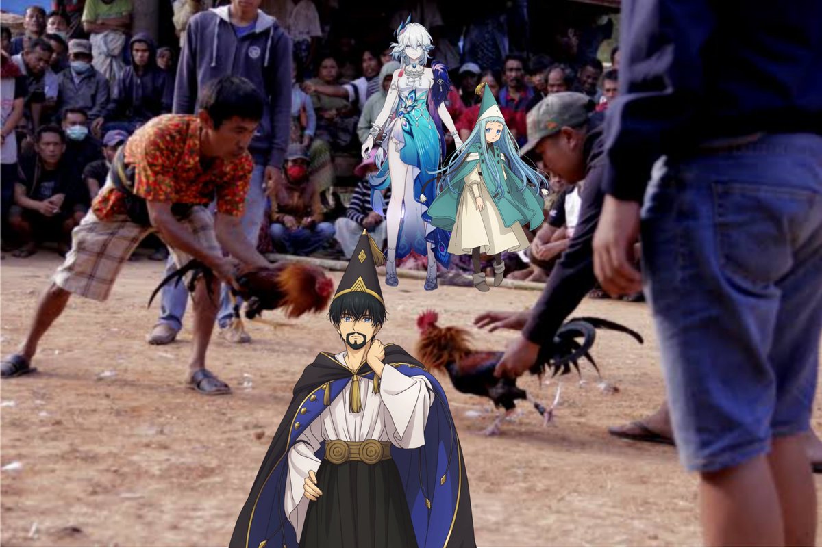 MagusEwe's tweet photo. SCENE PERTAMA.

Tema: Sabung Ayam
Pemain: Olruggio, Yao Guang, Richeh

Silahkan reply cerita dari imajinasi kalian masing-masing. https://t.co/1ZvW0lQGMd