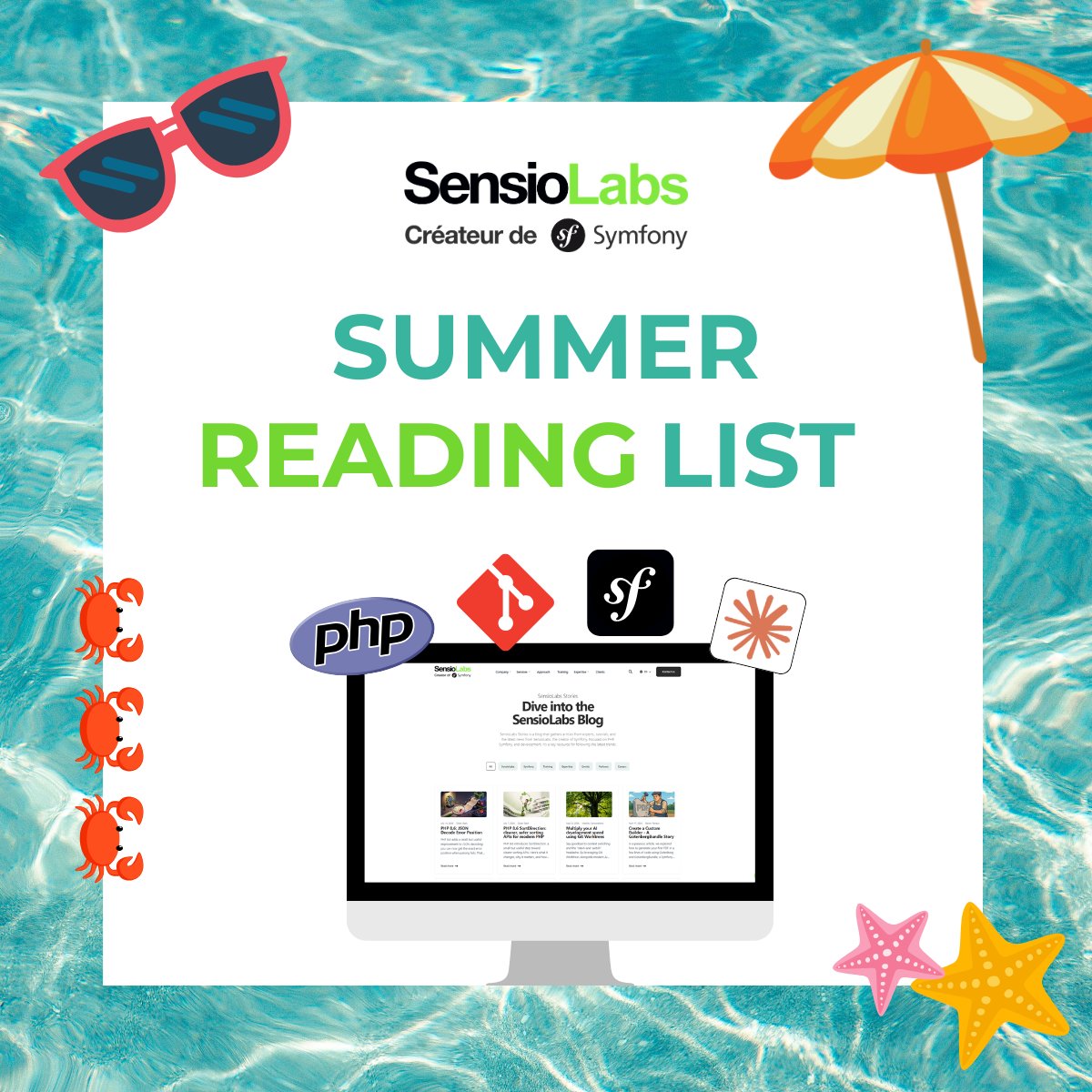 sensiolabs's tweet photo. Taking a break this summer? 😎

📖 Catch up on #Symfony &amp; #PHP articles and best practices on our #blog

The @SensioLabsTech team has compiled a selection of #articles over the past few months. Great material for your summer 🌴 reading!

Visit the blog 👉 https://t.co/NOg9aBnUq0 https://t.co/nzZN8khjNb